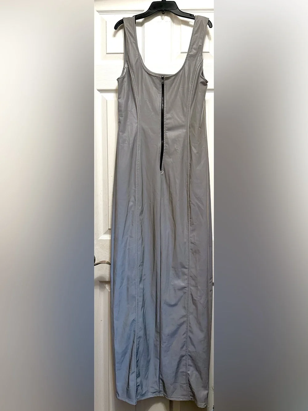 Fashion Nova Light Gray Sleeveless Wide-Leg Jumpsuit